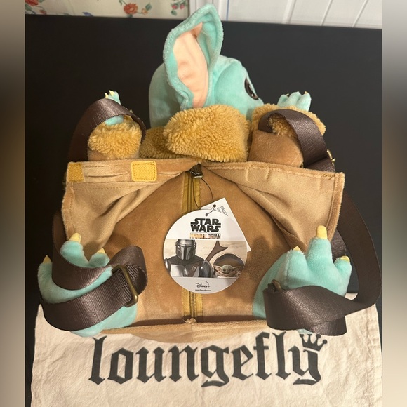 Loungefly Star Wars Plush Backpack Limited Edition Baby Yoda Grogu NWT - Picture 2 of 10